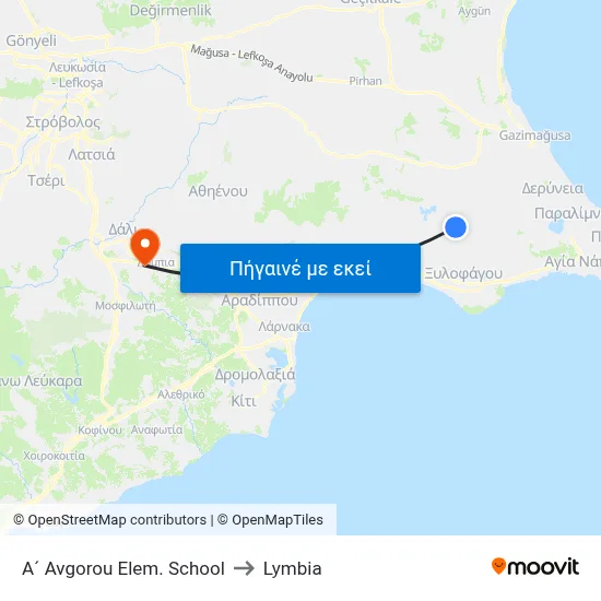 A´ Avgorou Elem. School to Lymbia map