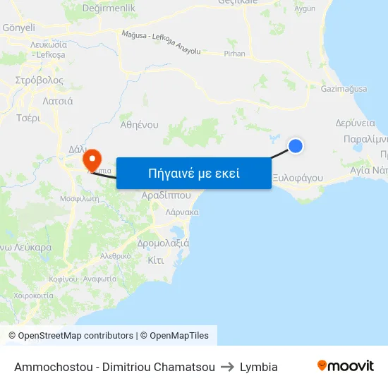 Ammochostou - Dimitriou Chamatsou to Lymbia map