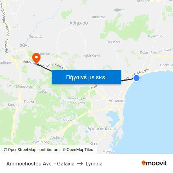 Ammochostou Ave. - Galaxia to Lymbia map