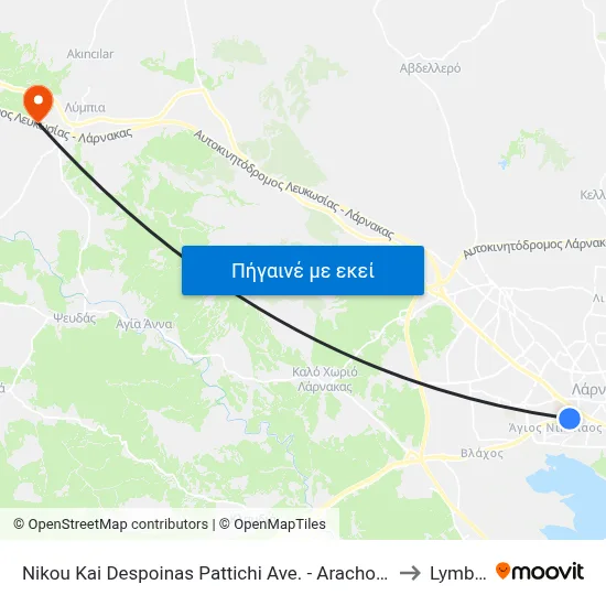 Nikou Kai Despoinas Pattichi Ave. - Arachovas to Lymbia map