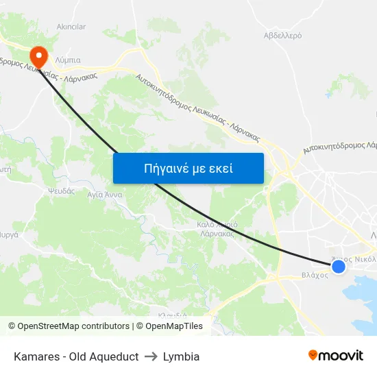 Kamares - Old Aqueduct to Lymbia map