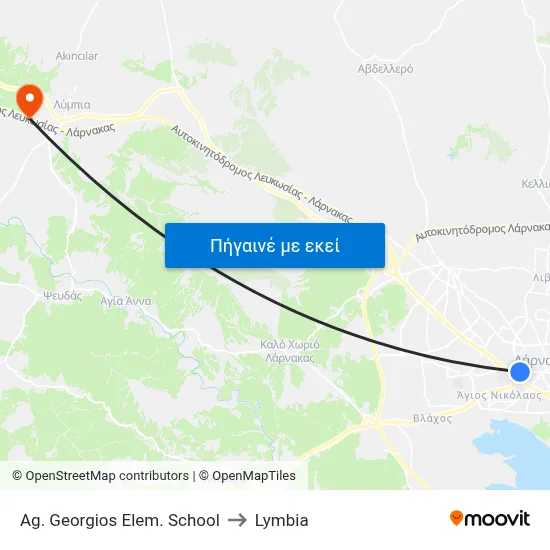 Ag. Georgios Elem. School to Lymbia map