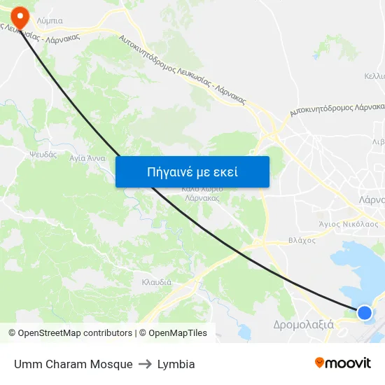 Umm Charam Mosque to Lymbia map