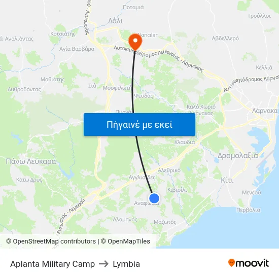Aplanta Military Camp to Lymbia map