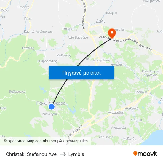 Christaki Stefanou Ave. to Lymbia map