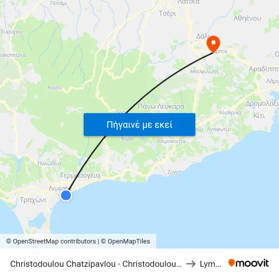 Christodoulou Chatzipavlou - Christodoulou Sozou to Lymbia map