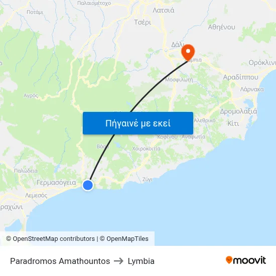 Paradromos Amathountos to Lymbia map