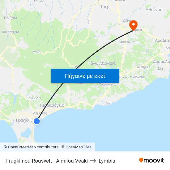 Fragklinou Rousvelt - Aimilou Veaki to Lymbia map