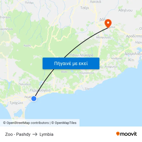 Zoo - Pashdy to Lymbia map