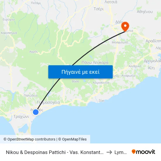 Nikou & Despoinas Pattichi - Vas. Konstantinou to Lymbia map