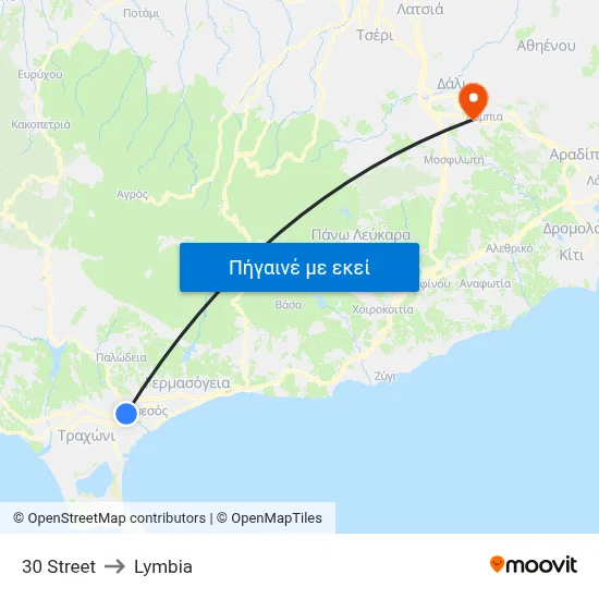 30 Street to Lymbia map