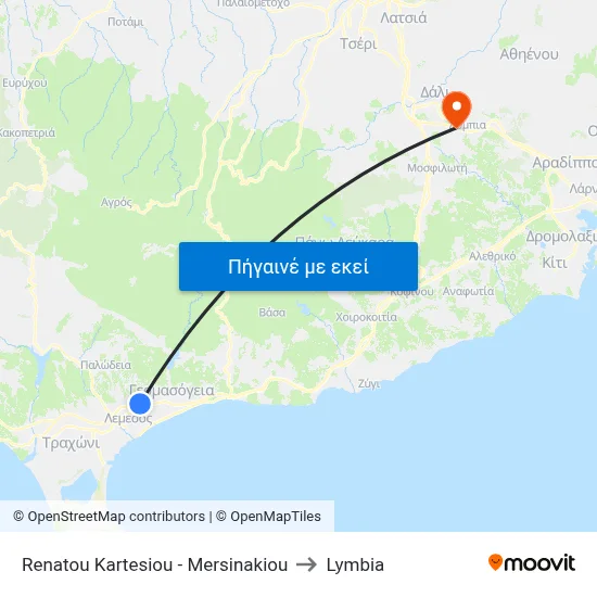 Renatou Kartesiou - Mersinakiou to Lymbia map