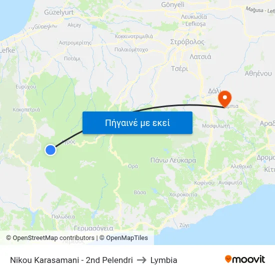 Nikou Karasamani - 2nd Pelendri to Lymbia map