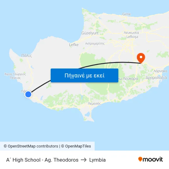 A´ High School - Ag. Theodoros to Lymbia map