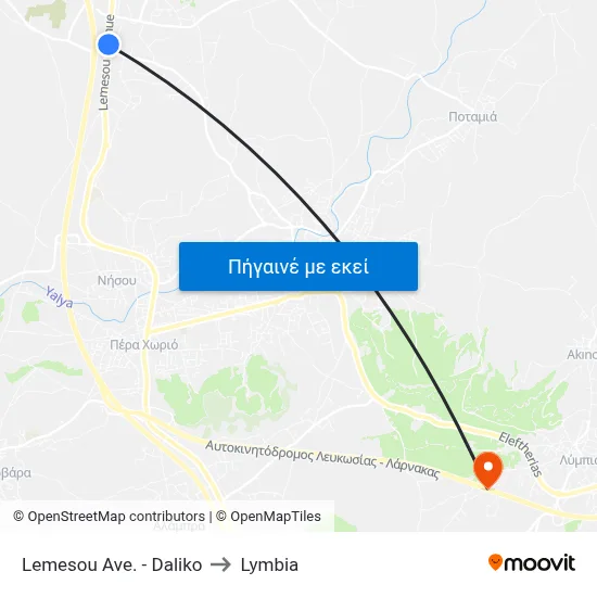 Lemesou Ave. - Daliko to Lymbia map