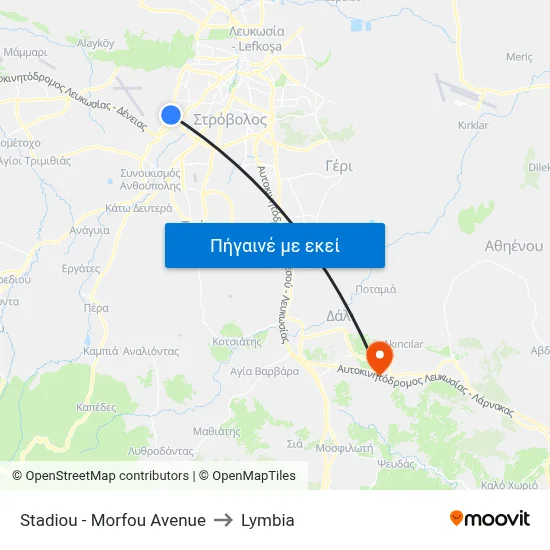 Stadiou - Morfou Avenue to Lymbia map
