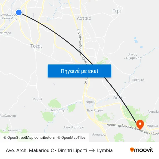 Ave. Arch. Makariou C - Dimitri Liperti to Lymbia map