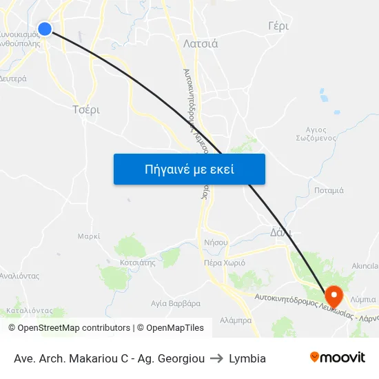Ave. Arch. Makariou C - Ag. Georgiou to Lymbia map