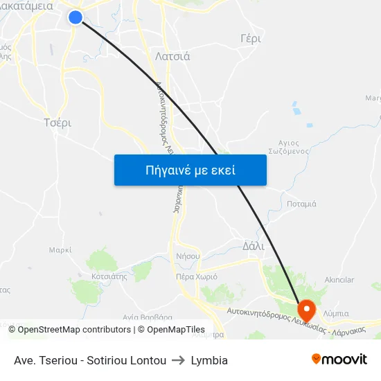 Ave. Tseriou - Sotiriou Lontou to Lymbia map