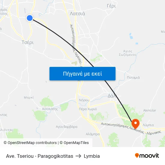 Ave. Tseriou - Paragogikotitas to Lymbia map