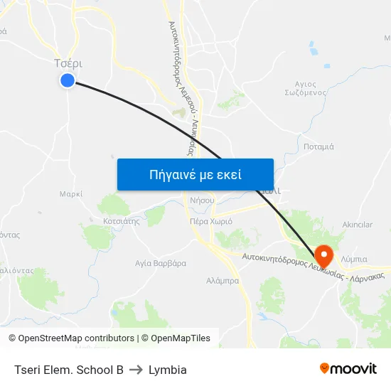 Tseri Elem. School B to Lymbia map