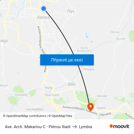Ave. Arch. Makariou C - Petrou Iliadi to Lymbia map