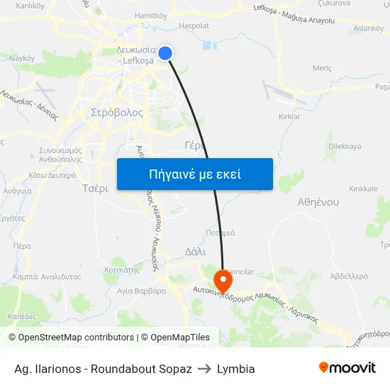 Ag. Ilarionos - Roundabout Sopaz to Lymbia map