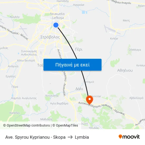 Ave. Spyrou Kyprianou - Skopa to Lymbia map