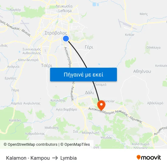 Kalamon - Kampou to Lymbia map