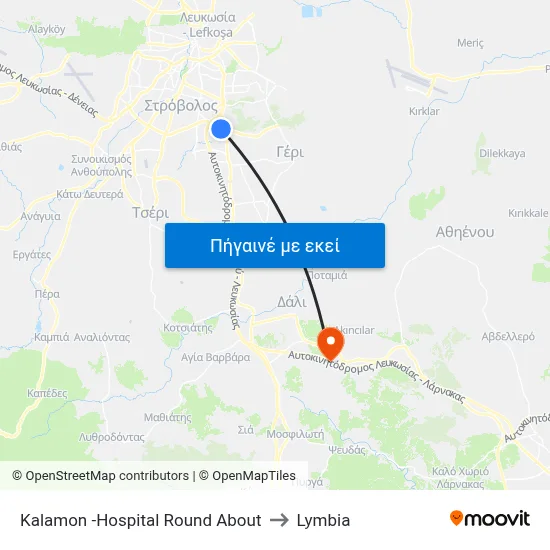 Kalamon -Hospital Round About to Lymbia map