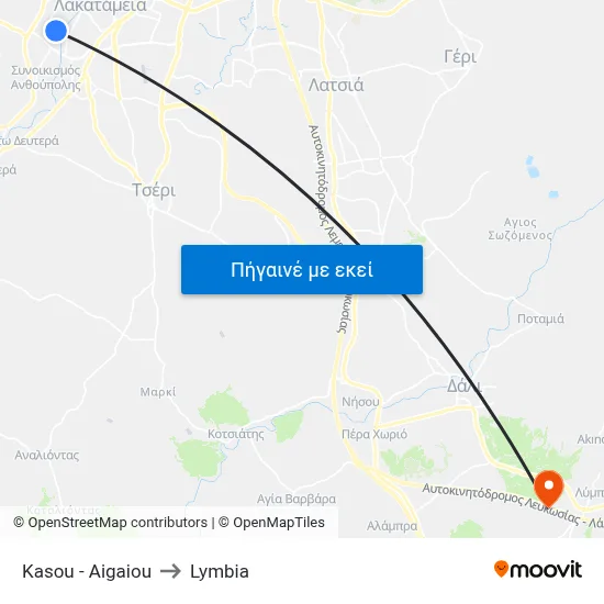 Kasou - Aigaiou to Lymbia map