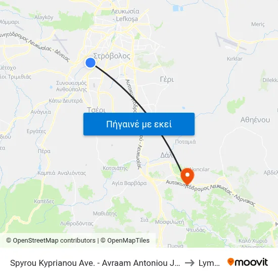 Spyrou Kyprianou Ave. - Avraam Antoniou Jumbo to Lymbia map