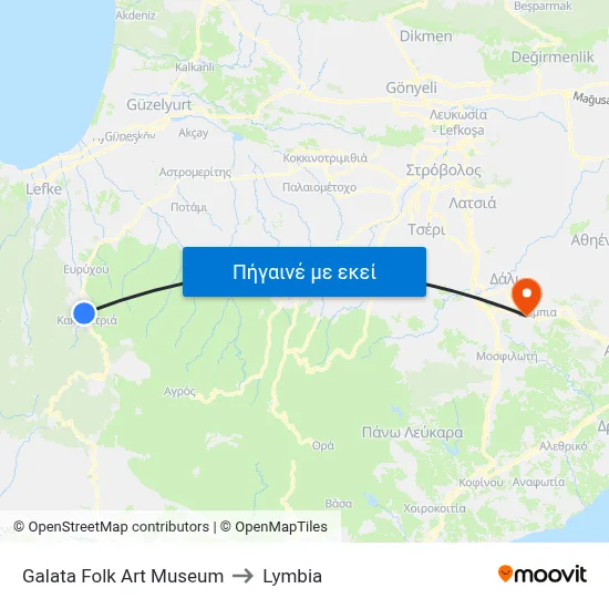 Galata Folk Art Museum to Lymbia map