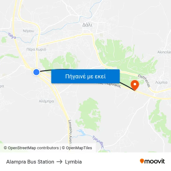 Alampra Bus Station to Lymbia map