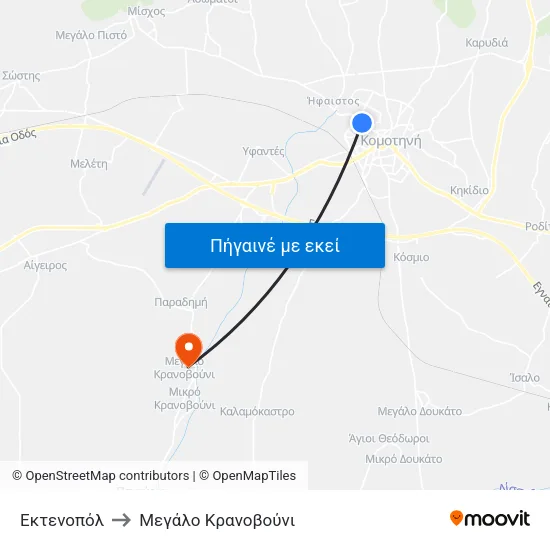 Εκτενοπόλ to Mεγάλο Κρανοβούνι map