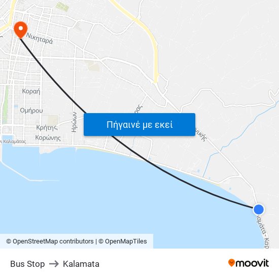 Bus Stop to Kalamata map