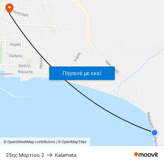 25ης Μαρτίου, 2 to Kalamata map