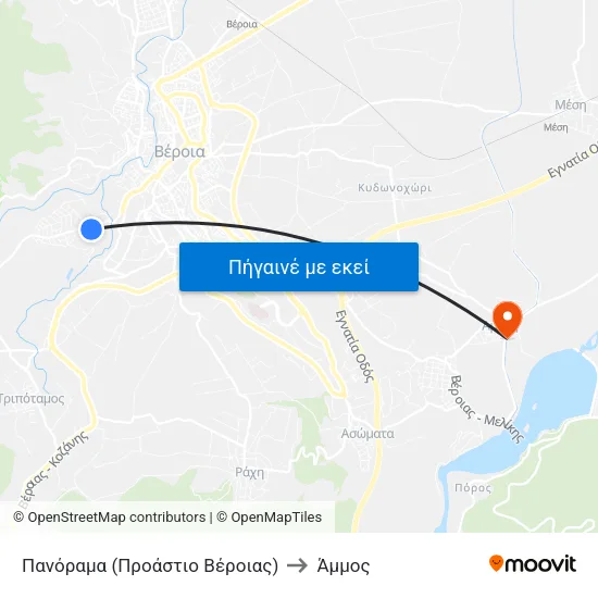 Πανόραμα (Προάστιο Βέροιας) to Άμμος map