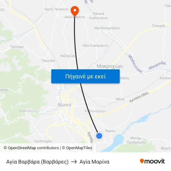 Αγία Βαρβάρα (Βαρβάρες) to Αγία Μαρίνα map