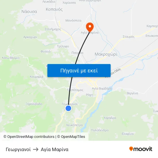 Γεωργιανοί to Αγία Μαρίνα map
