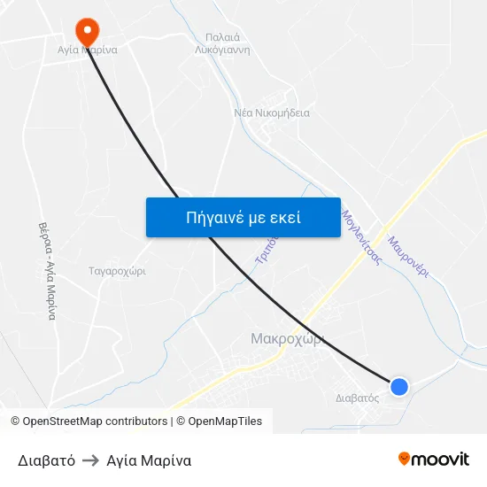 Διαβατό to Αγία Μαρίνα map