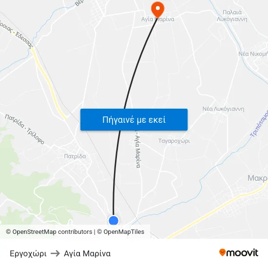Εργοχώρι to Αγία Μαρίνα map