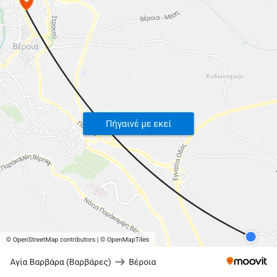Αγία Βαρβάρα (Βαρβάρες) to Βέροια map