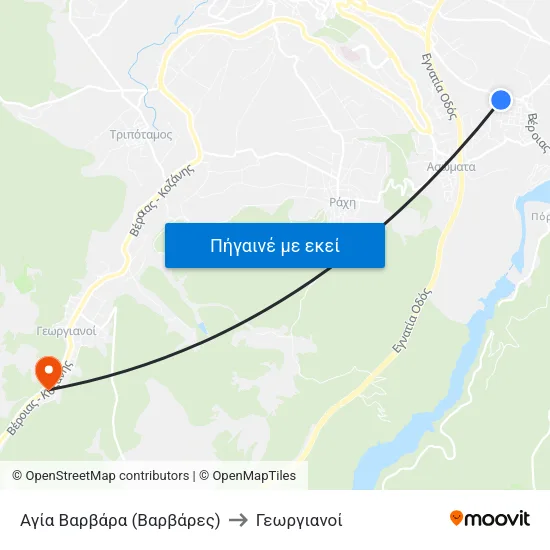 Αγία Βαρβάρα (Βαρβάρες) to Γεωργιανοί map