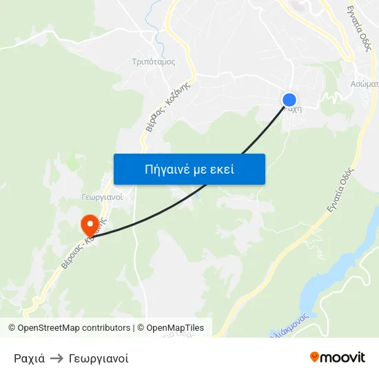 Ραχιά to Γεωργιανοί map
