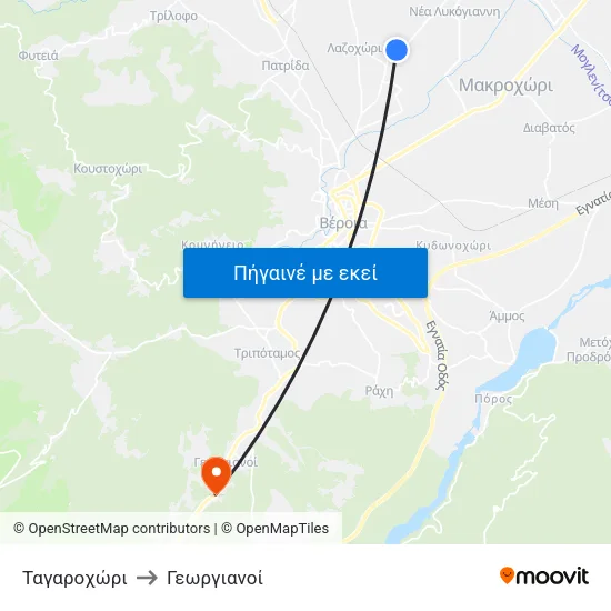 Ταγαροχώρι to Γεωργιανοί map
