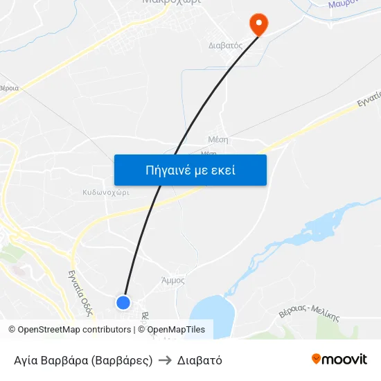 Αγία Βαρβάρα (Βαρβάρες) to Διαβατό map