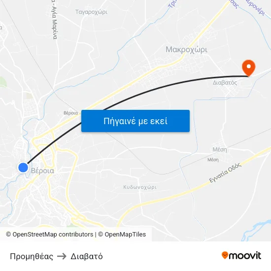 Προμηθέας to Διαβατό map