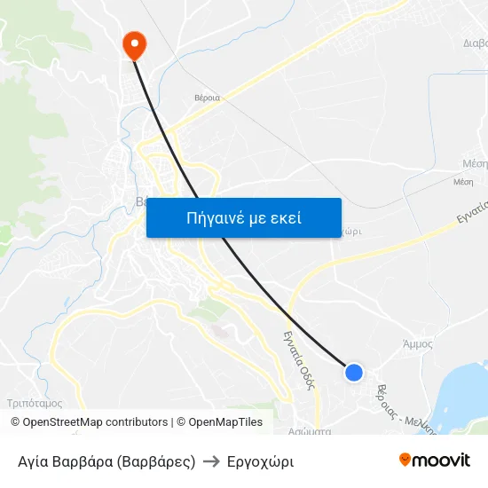 Αγία Βαρβάρα (Βαρβάρες) to Εργοχώρι map