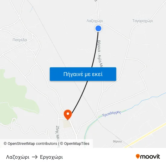 Λαζοχώρι to Εργοχώρι map